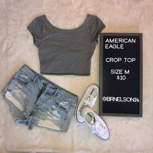 〰️ AMERICAN EAGLE cross back crop top